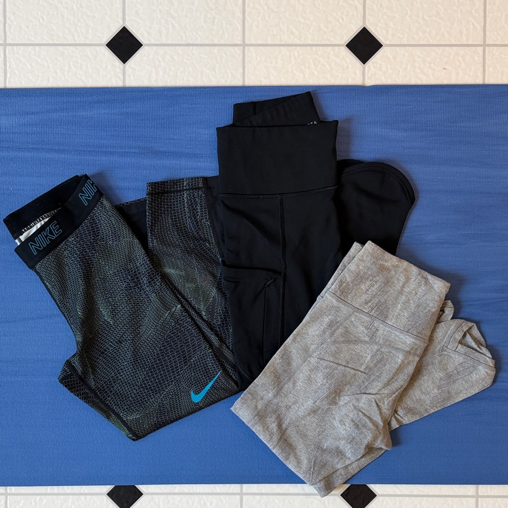 Athleta & Nike Black and Gray Leggings